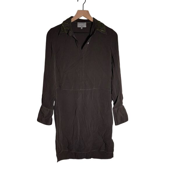 3.1 Phillip Lim Dresses & Skirts - 3.1 PHILIP LIM silk designer lightweight couture beaded collar shirt dress 2